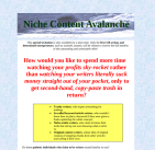 Niche Content Avalanche sales page screenshot